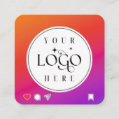 ロゴとQRコード インスタグラム風デザイン スクエア名刺 (正面)