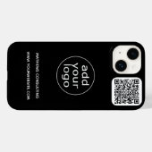 ロゴとQRコード 黒 | ビジネス ミニマリスト Case-Mate iPhoneケース (裏面 (横))
