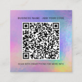 ロゴとWebサイトアドレスのホログラフィックの追加 スクエア名刺 (正面)