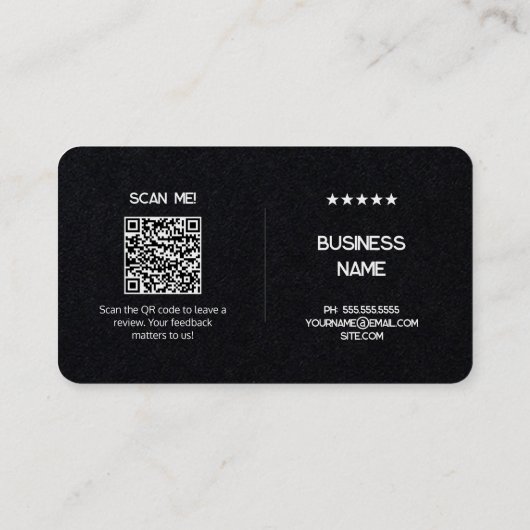 📲ロゴなしシンプルGoogle Reviewプレミアムカード 名刺 (裏面)