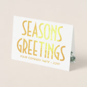 ロゴなし季節のごあいさつエレガントビジネスホリデー 箔カード (正面)