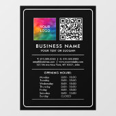 ロゴのアップカスタムロードQRコード営業時間一覧 ウィンドウサイン (シート)