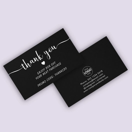 ロゴのアップロードありがとうお支払い割引名刺 名刺