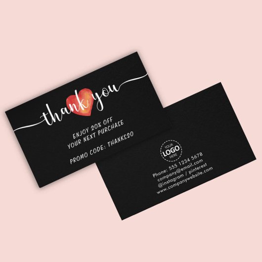 ロゴのアップロードありがとうお支払い割引名刺 名刺