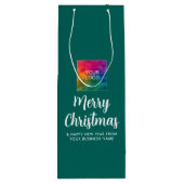 ロゴのアップロードテンプレートメリークリスマスタイポグラフィ ワインギフトバッグ (裏面)