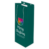 ロゴのアップロードテンプレートメリークリスマスタイポグラフィ ワインギフトバッグ (正面アングル)