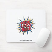 ロゴのアップロードモダンシンプル白 マウスパッド (マウス)