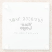 ロゴのアップロードモダンレトロ – 白黒（編集可能） ガラスコースター (裏面)