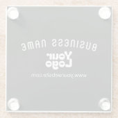 ロゴのアップロードモダンレトロ – 白黒（編集可能） ガラスコースター (裏面)