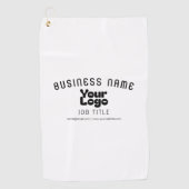 ロゴのアップロードモダンレトロ – 白黒（編集可能） ゴルフタオル (正面)