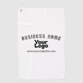 ロゴのアップロードモダンレトロ – 白黒（編集可能） ゴルフタオル (正面)