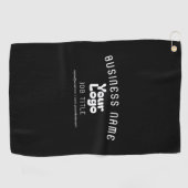 ロゴのアップロードモダンレトロ – 白黒（編集可能） ゴルフタオル (横)