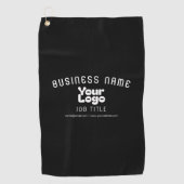 ロゴのアップロードモダンレトロ – 白黒（編集可能） ゴルフタオル (正面)