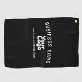 ロゴのアップロードモダンレトロ – 白黒（編集可能） ゴルフタオル (横)