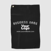 ロゴのアップロードモダンレトロ – 白黒（編集可能） ゴルフタオル (正面)