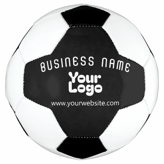 ロゴのアップロードモダンレトロ – 白黒（編集可能） サッカーボール (正面)