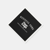 ロゴのアップロードモダンレトロ – 白黒（編集可能） スタンダードカクテルナプキン (角)