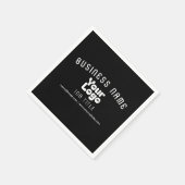 ロゴのアップロードモダンレトロ – 白黒（編集可能） スタンダードカクテルナプキン (角)