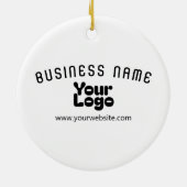 ロゴのアップロードモダンレトロ – 白黒(編集可能) セラミックオーナメント (裏面)