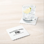 ロゴのアップロードモダンレトロ – 白黒（編集可能） ペーパーコースター (インサイチュ)