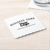 ロゴのアップロードモダンレトロ – 白黒（編集可能） ペーパーコースター (アングル)