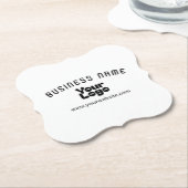 ロゴのアップロードモダンレトロ – 白黒（編集可能） ペーパーコースター (アングル)