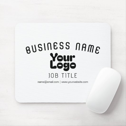 ロゴのアップロードモダンレトロ – 白黒(編集可能) マウスパッド (マウス)
