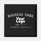 ロゴのアップロードモダンレトロ – 白黒（編集可能） マグネット (正面)