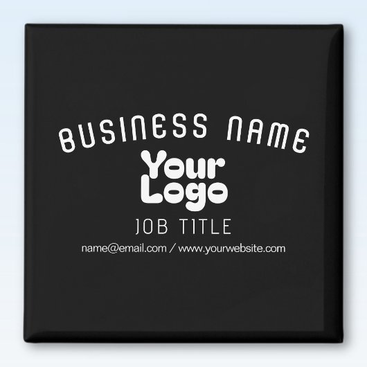 ロゴのアップロードモダンレトロ – 白黒（編集可能） マグネット