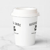 ロゴのアップロードモダンレトロ – 白黒（編集可能） 紙コップ (右)