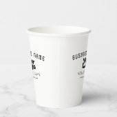 ロゴのアップロードモダンレトロ – 白黒（編集可能） 紙コップ (右)