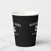 ロゴのアップロードモダンレトロ – 白黒（編集可能） 紙コップ (左)