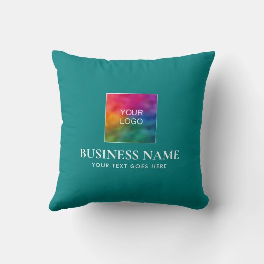 ロゴのアップロード追加文字ミニマルテンプレートスクエア クッション (裏面)