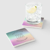 ロゴのアップロード |グラデーシカラフルョンの色の変更 ストーンコースター (横)