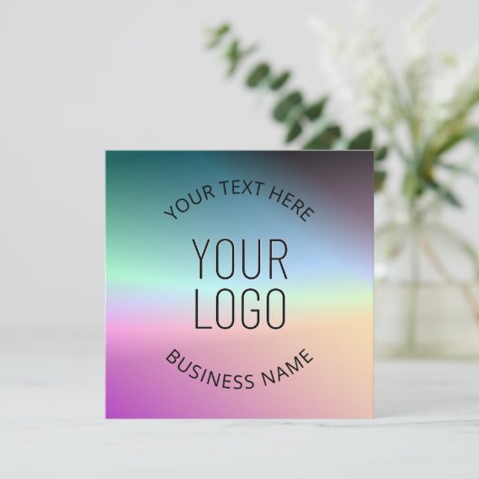 ロゴのアップロード |グラデーシカラフルョンの色の変更 招待状 (スタンド正面)