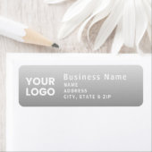 ロゴのアップロード |グラデーショモダンングレー差出人住所 ラベル (インサイチュ)