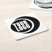 ロゴのアップロード スクエアペーパーコースター (アングル)