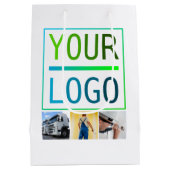 ロゴのアップロード ミディアムペーパーバッグ (裏面)