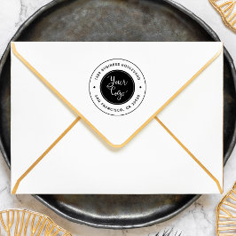 ロゴのアップロード |会社モダン差出人住所 ラバースタンプ