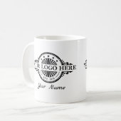 ロゴのアップロード、名前、カスタムビジネス コーヒーマグカップ (正面左)
