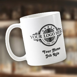 ロゴのアップロード、名前/ジョブの役割、会社のマグ コーヒーマグカップ