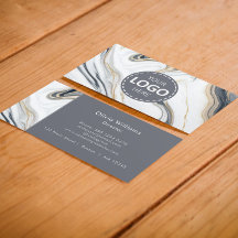 ロゴのアップロード/大理石のバックグラウンド名刺