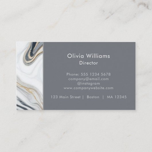 ロゴのアップロード/大理石のバックグラウンド名刺 名刺 (裏面)