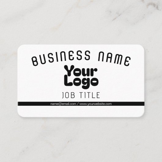 ロゴのアップロード |白と黒(編集可能) 名刺 (正面)