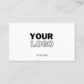 ロゴのアップロード |白モダンと黒（編集可能） 名刺 (裏面)