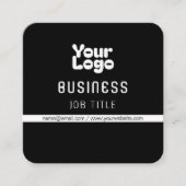 ロゴのアップロード |白黒(編集可能) スクエア名刺 (正面)
