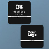 ロゴのアップロード |白黒(編集可能) スクエア名刺