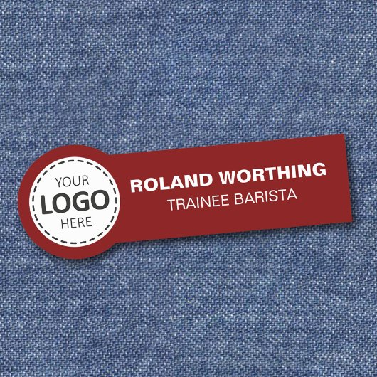 ロゴのアップロード – 赤シンプルいモダンスタッフ 名札