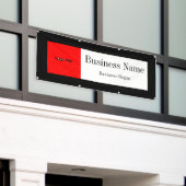 ロゴのアップロード（赤）、色の変更、縁ど追加文字 横断幕 (ビルの外側)