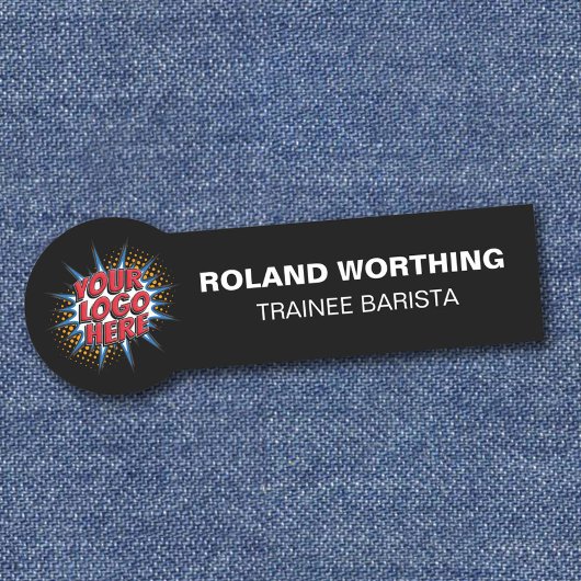 ロゴのアップロード – 黒のモダンスタッフ 名札